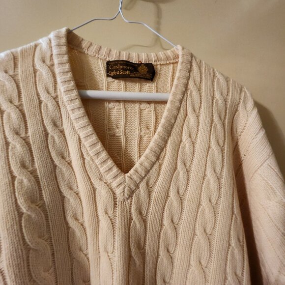 Lyle and Scott Irish Cashmere Sweater Ecru - Picture 6 of 7